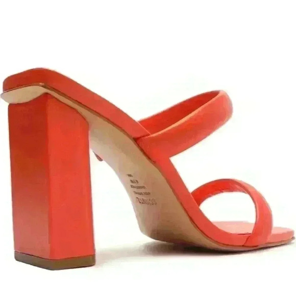 NWT SCHUTZ Ully Nappa Leather Double Straps Heeled Sandal - Picture 3 of 16